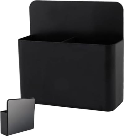 Magnetische Pennenhouder - Opbergbakje - Bureau Organisatie - Verstelbare Divider - 12 cm Breed - Zwart