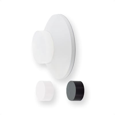 Deurstopper wandmontage 45 x 17 mm roestvrij staal wit gelakt zwart-wit rubber plak- of schroefmontage