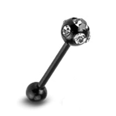 Piercing 5 steentjes 1.6x16 - zwart - LMPiercings
