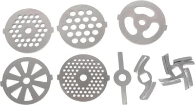 8-delige accessoire set voor vleesmolen, vleesmolen van voedselkwaliteit, handmatige vleesmolen, accessoires voor vleesmolens, worstvuller, roestvrijstalen opzetstukken, mixer