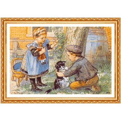Peinture diamant 5D à faire soi-même, point de croix, strass pour enfants de la vieille école, broderie complète en diamant rond 20X30CM beige