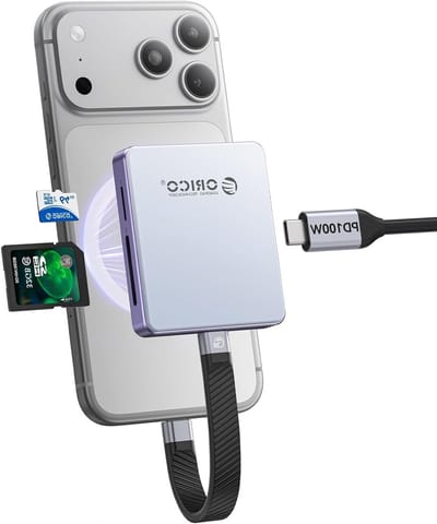 5-in-1 Magnetische Kaartlezer en M.2 SSD Behuizing voor iPhone 15/16/17 Pro - TF/SD 3.0, 10Gbps USB 3.2 Gen2, PD 100W, NVMe 2230/2242 Compatibiliteit