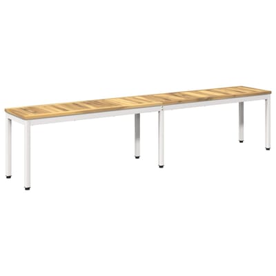 vidaXL - Tuinbank - 201 - x - 35 - x - 45 - cm - Massief - Acacia - Hout - Wit - Rechthoekig