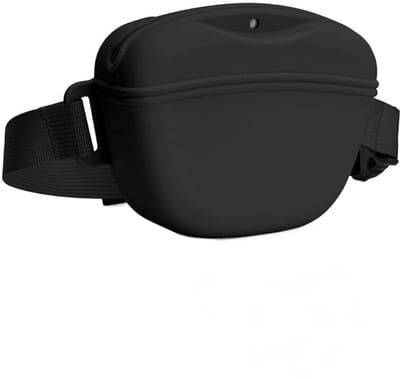 Honden belongingszakje - Met riem - Honden beloning tasje - Snackzakje - Siliconen - Draagbare snackzak voedseltas - zwart - 12.5*10.5*4cm