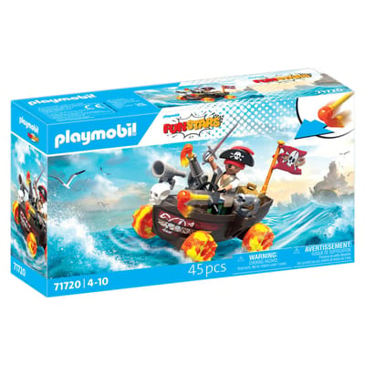 PLAYMOBIL | Fun Stars | Rasendes Piratenboot | Spielzeug ab 4 Jahren | Geschenk für Kinder | Spielzeug Auto | Mit Rückzugmotor & Schießfunktion | 71717