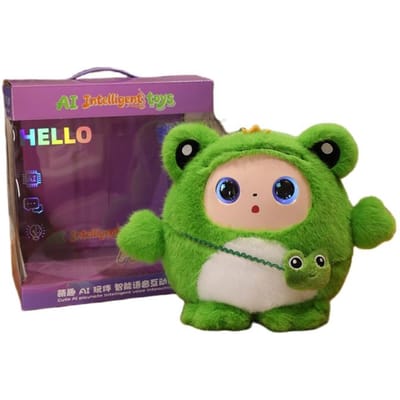 AI Pluche Speelgoed Met Slimme Stem En LED Ogen Interactieve Metgezel Oplaadbaar E-Huisdier Voor Kinderen En Volwassenen Cartoon Ede Cadeau