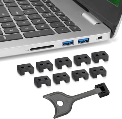 USB A poortblokkers - Veiligheidssluitingen - Beschermt data - Fysieke vergrendeling - 10 stuks - Zwart
