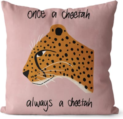 Kussenhoes Cheetah Pink - linnen & katoen - 45x45 cm - terra - met rits