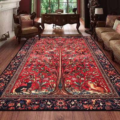 Tapis persan rétro grand luxe rouge décor bohème pour salon tapis de chevet tapis de maison 160x230 60*90cm