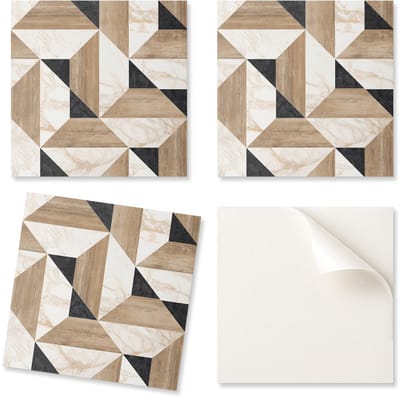 Set zelfklevende vinyltegels met geometrisch tegelpatroon, 20x20x20 cm