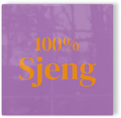 Tegeltje Maastricht 100% Sjeng - paars oranje - tegeltje stad - tegeltje met tekst