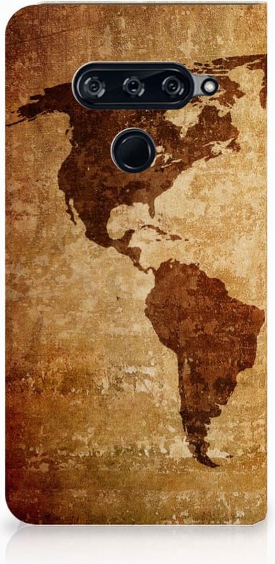 LG V40 Thinq Book Cover Wereldkaart