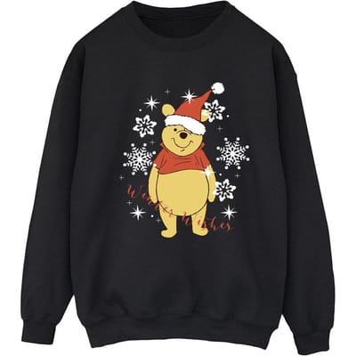 Disney Dames/Dames Winnie The Pooh Winter Wishes Sweatshirt (Zwart)