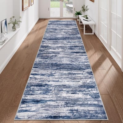 Tapijtloper voor gang, 80 x 300 cm, antislip, zacht, wasbaar, kunstwol, laagpolig, keukenloper, modern abstract, voor woonkamer, slaapkamer, hal, entree en waskeuken