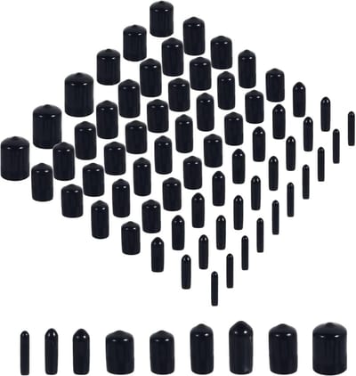 Rubberen Eindkappen Set - Ronde Boutdoppen - Bescherming Meubels - 163 Stuks 9 Maten - 2mm Tot 20mm - Zwart