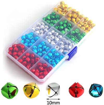 300 stuks gekleurde rinkelbelletjes | 10 mm metalen rinkelbelletjes kleine rinkelbelletjes |voor kerstdecoratie sieraden verjaardagscadeau DIY creatief huisdier, Kerstboom Ornamenten,Feestdecoraties|Cyslmuk®