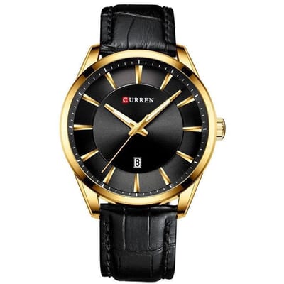 Horloges voor Mannen Heren Horloge Curren Herenhorloge Watch - Jongens Horloges - Incl. Horlogebox Geschenkdoos - Zwart Goud