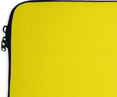 Laptophoes 14 inch - Geel - Citroen - Neon - Kleuren - Laptop sleeve - Binnenmaat 33x23 cm - Zwarte achterkant - Back to school spullen - Schoolspullen jongens en meisjes middelbare school - Macbook air hoes - Chromebook sleeve