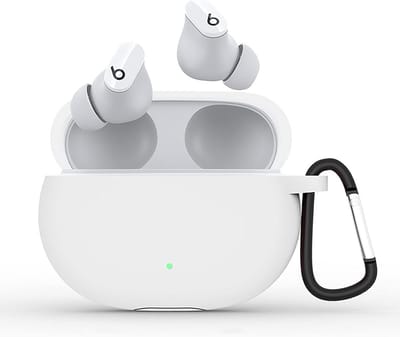Siliconen Beschermhoes voor Beats Studio Buds/Buds+ (2023) - Lichtgewicht & Schokbestendig - Wit