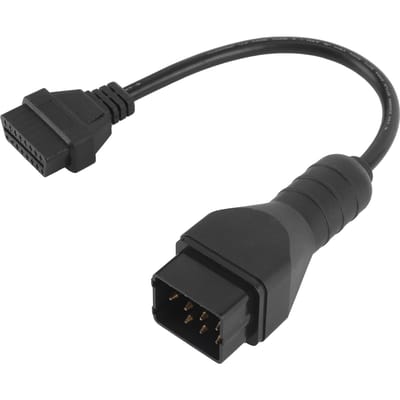 Diagnosekabel OBD2-connector 12-pins naar 16-pins adapter Autoaccessoires Verlenging black