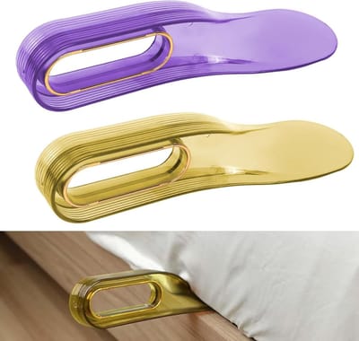 2-pack matrashefgereedschap voor het verschonen van lakens, bedlaken tucker gereedschap voor het maken van bed, matras tucker gereedschap peddel (geel en paars)