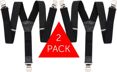2x Bretels Zwart - 3 Clips - Met extra stevige, sterke en brede klem die niet losschieten!