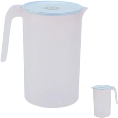 Waterkan van 2,5 liter met deksel en handvat voor thee, sap en melk - Ideaal voor koude en warme dranken (Lichtblauw)