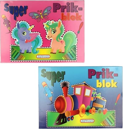 Prikblok met Prikpen - Dieren - Cars - Trein Kleuren - Prikken - 30 x 25 x 1 cm