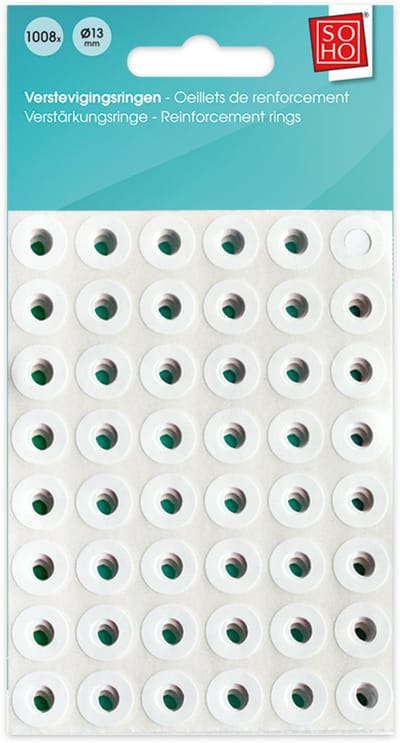SOHO Verstevigingsringen - Doorsnee 13mm - Kunststof - Wit - 1008 Stuks