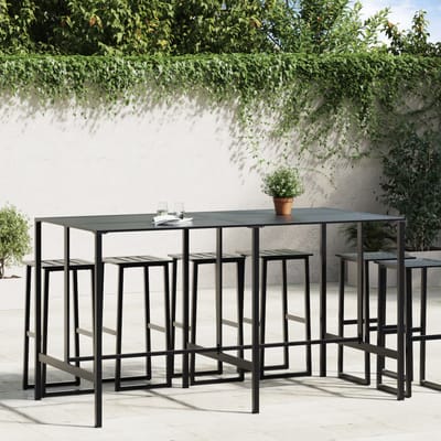 vidaXL - Bartafel - 200x100x110 - cm - gepoedercoat - staal - zwart