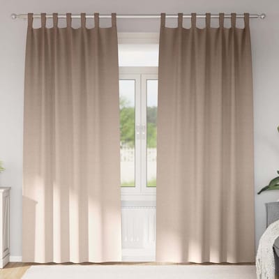 vidaXL Zwart-out Gordijnen met Ringen 2 st Taupe 225 x 140 cm