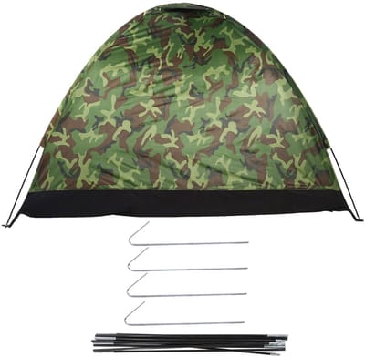 Dailygoods- Rugzaktent 2 Personen - Bescherming - Camouflage - UV-bescherming 40+ - Stabiel/Duurzaam - 170T Polyester - Kampeertent