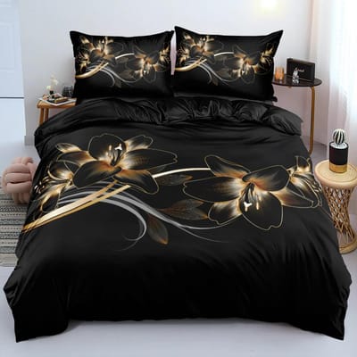 Klassieke dekbedovertreksets Bloemenblauw Goud King, Queen, Full, Twin Dubbele dekbedovertrekken Kussenslopen Beddengoed Beddengoedset 260x220cm 70x133cm 2pcs