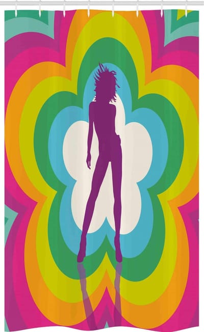 ABAKUHAUS psychedelisch douchegordijn – stof 120x180 cm – meerkleurig