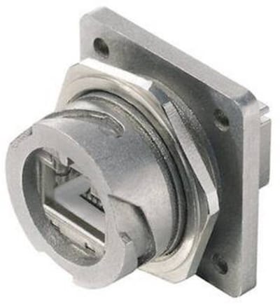 Telegärtner 100007415 STX V1 RJ45-flensset metaal variant 1 100007415 Koppeling, inbouw Aantal polen: 8P8C Aantal polen (sensoren) 8P8C Metaal 1