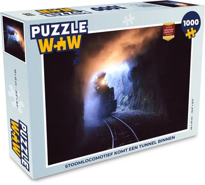 Puzzel Stoomlocomotief komt een tunnel binnen - Legpuzzel - Puzzel 1000 stukjes volwassenen