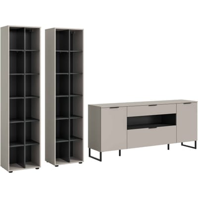 Noida woonkamercombinatie kasjmier NB zwart NB - 41x305x192cm