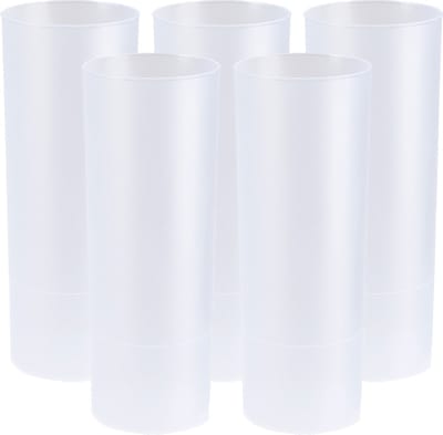 Juypal longdrink glas - 12x - wit - kunststof - 330 ml - herbruikbaar - BPA-vrij