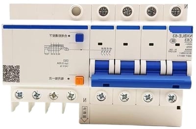 Automatische Stroomschakelaar - Foutstroomschakelaar - Beveiliging Installatie - Vierpolig Ontwerp - 30mA - Grijs