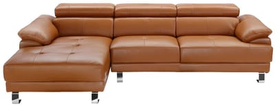 Vente-unique Leren hoekbank EXCELSIOR II - karamel bruin - Hoek links