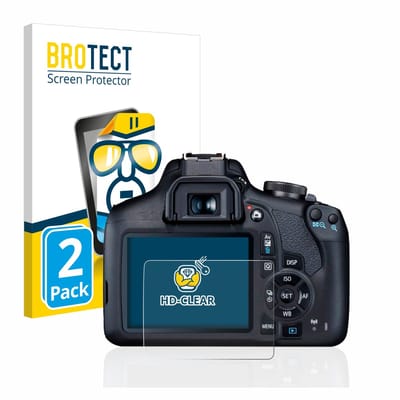 BROTECT - Screenprotector voor Canon EOS 2000D - Folie Beschermfolie transparant 2 Stuks