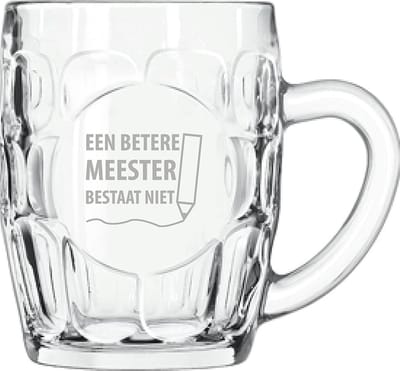 Gegraveerde Bierpul 55cl een betere meester bestaat niet