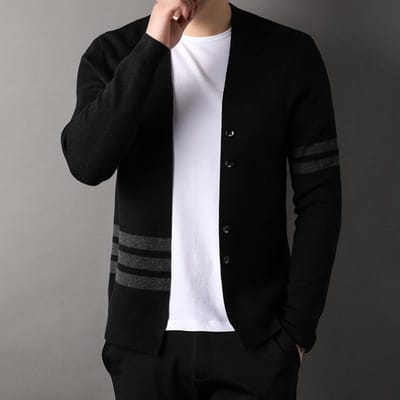 Herfst Nieuwe Heren Gebreide Vest, Jeugd Koreaanse Stijl Casual V-hals Trend Trui Jas voor Mannen 3XL black