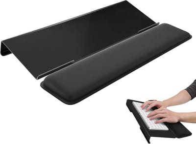 Polssteunen Toetsenbord Standaard voor Computer – Ergonomische Kantelbare Acryl Desktop, Polssteun Bureau, Verhoogde Toetsenbordstandaard voor Comfortabel en Ergonomisch Typen - Zwart
