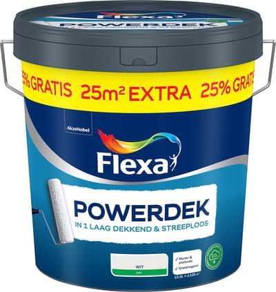 Flexa - Powerdek Muren & Plafonds - Wit - 12,5 L