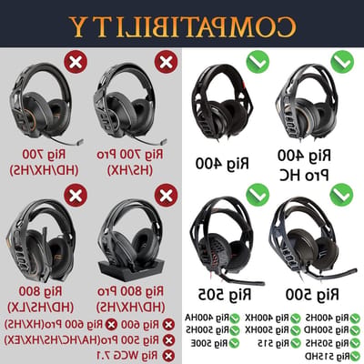 Dailygoods - SOULWIT Mesh Fabric Oorkussens Vervanging voor Plantronics (Poly) Rig 400 (400Pro HC, 400HS, 400HX, 400HA), Earpads voor Rig 500 (500E, 500HD, 500HX) / 505 (505HS) / 515 (515HD) Koptelefoon