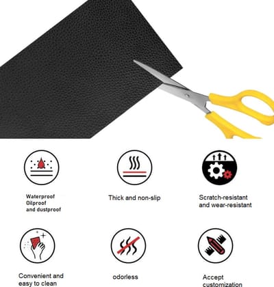 Zelfklevende lederen reparatiesticker - Self-adhesive leather repair sticker - zwart