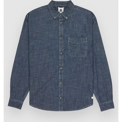 Element Button Down Chambray Regular Fit Overhemd Met Lange Mouwen Blauw L Man