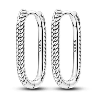Oorringen - Oorbellen - 925 Sterling zilver - Silver - rechthoekig - klapsluiting - Buddha stijl - Bali Stijl