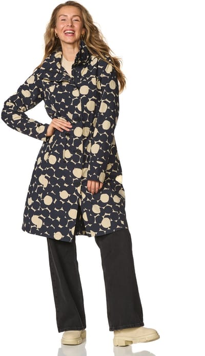 Happy Rainy Days Lange Regenjas Dames Porto print Aop Beige